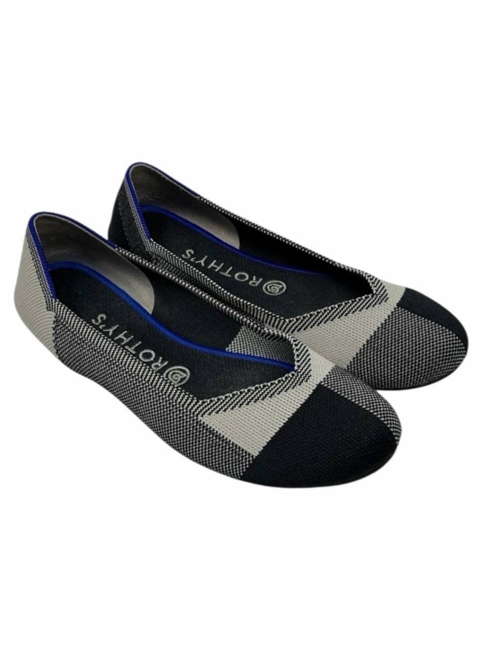 Rothy's The Flat in Cap Toe Black Flats